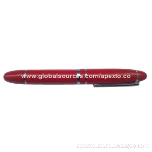 Pen-shaped USB Flash Drive, Customized Packaging Types/Logos Accepted, 256MB to 32GBNew